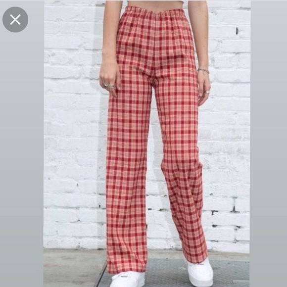 Brandy Melville red plad pants - Picture 2 of 5